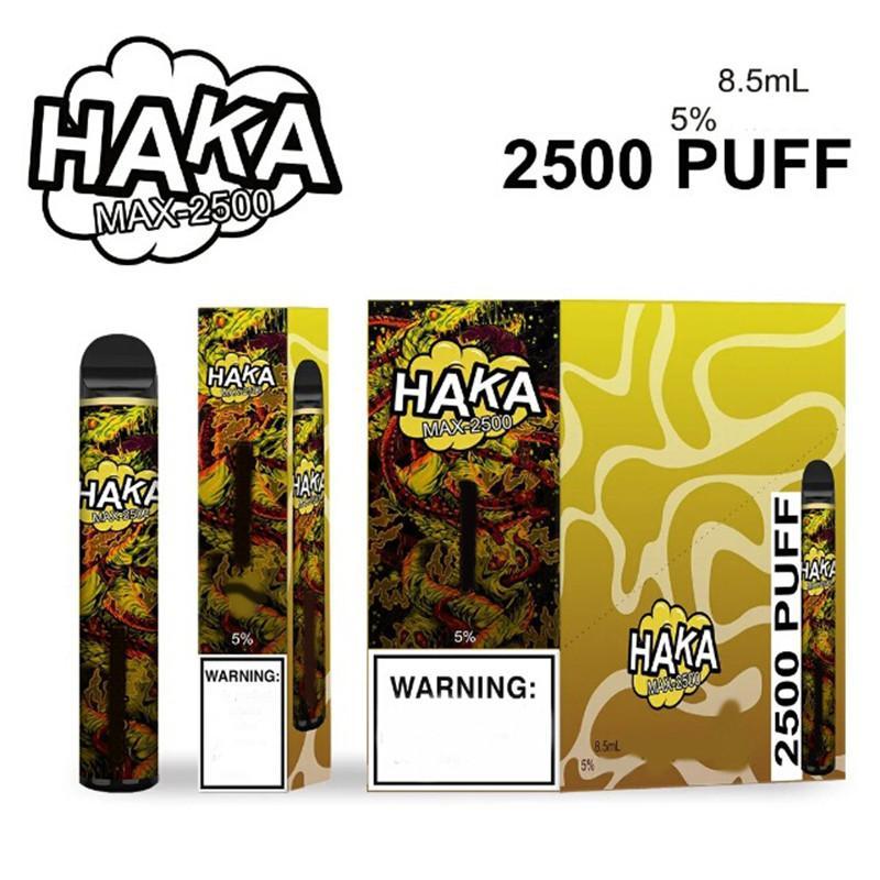 

2021 Authentic Haka Max Disposable Device Cigarettes 2500 Puffs 8.5ML Pre-Filled Vape Pods 1100mah battery aviliable bang xxl plus