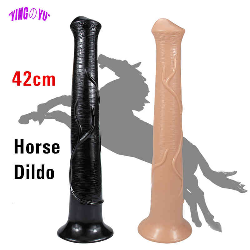 16.5inch Long Animal Dildo Suction Cup Dildos Huge Big Horse Cock Realistic Penis Vagina Sex Toys For Women Adult Masturbator-image-747853411