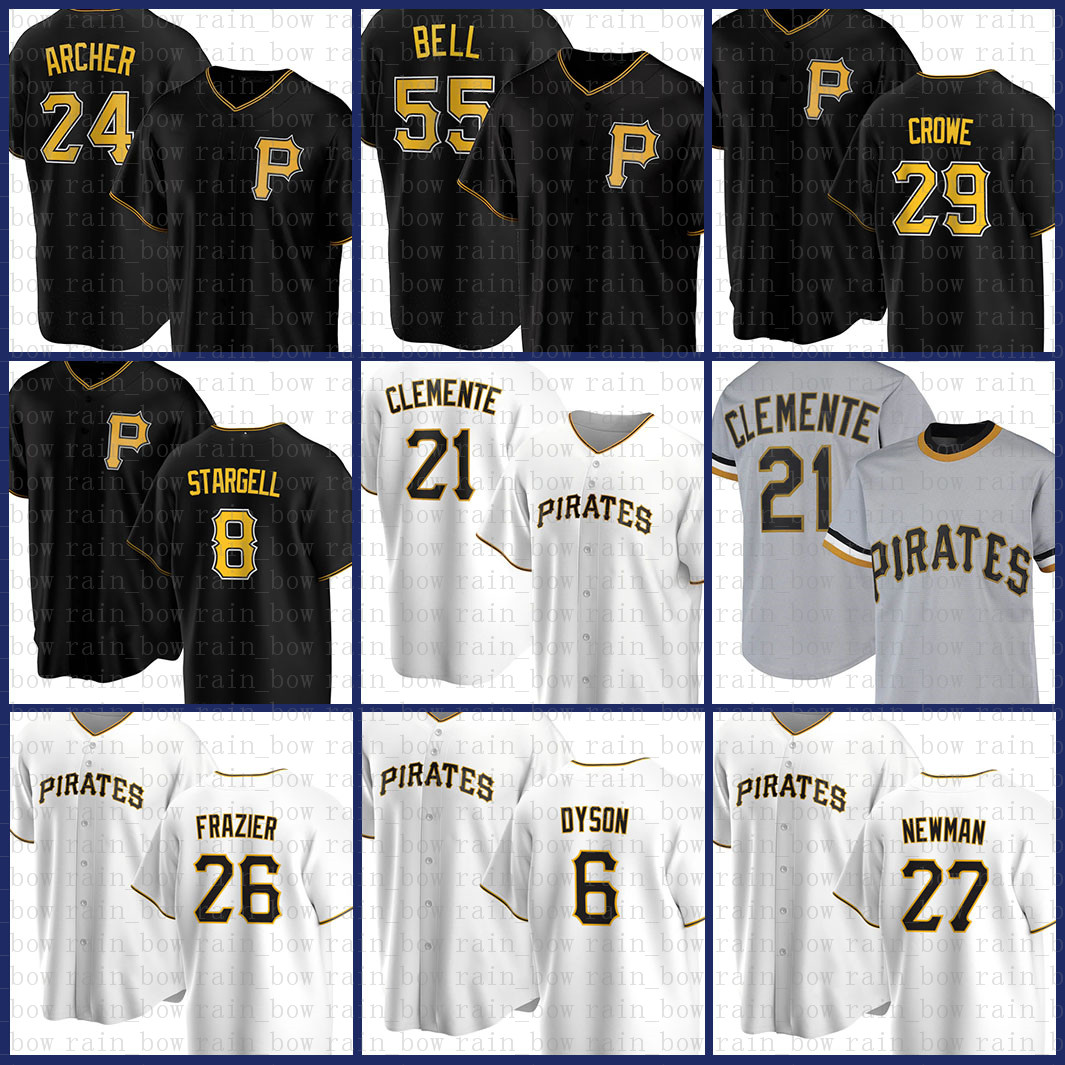 

21 Roberto Clemente Baseball Jersey Pittsburgh Custom Pirates 8 Willie Stargell 55 Josh Bell Starling Marte Chris Archer Kent Tekulve Brown, 2020 jersey(haidao)retro