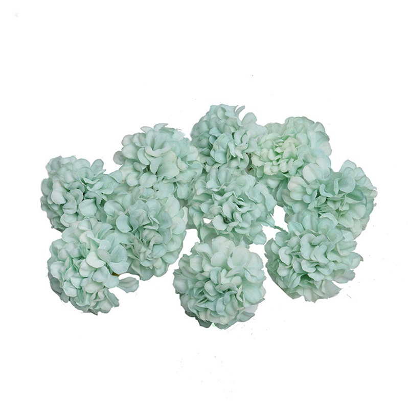 

100pcs Flowers Christmas party Fashion Wedding Silk Artificial Hydrangea Home Ornament Decoration for monther day gift 2106 V2, White