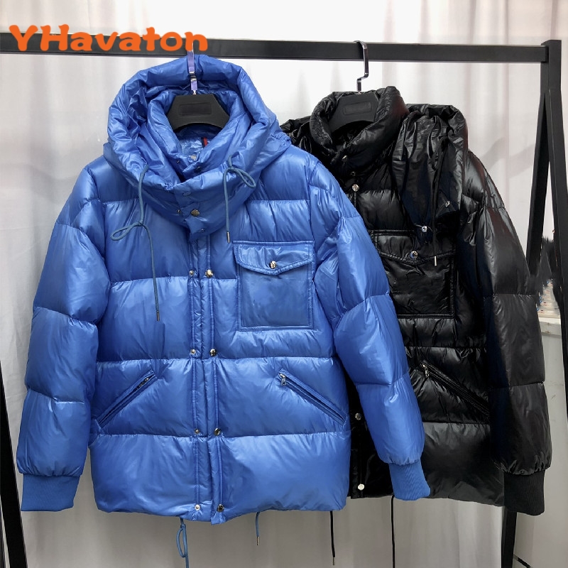 

Men's White Duck Down Jacket Warm Hooded Thick Puffer Jacket Coat Male Casual High Quality Overcoat Thermal Winter Parka Men, Photo color