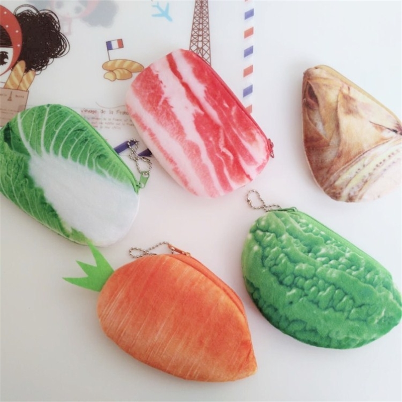 

Recommended vegetable zero wallet streaky pork series plush creative cabbage carrot shape girl coin headset bag