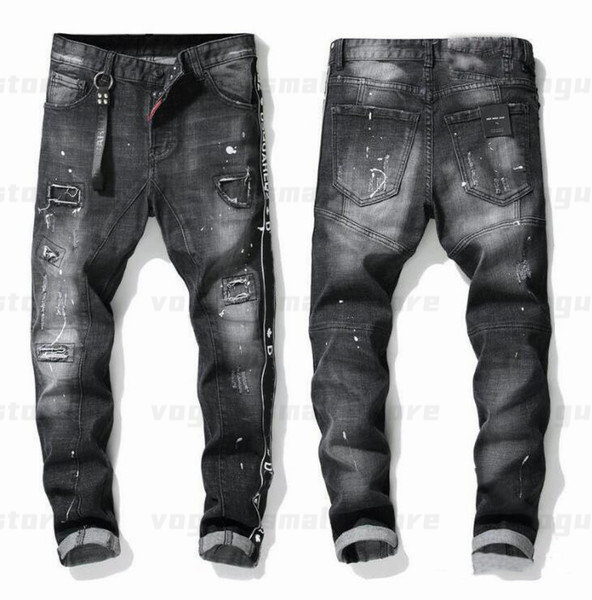 

Mens Cool Rips Stretch Designer Jeans Distressed Ripped Biker Slim Fit Washed Motorcycle Denim Men s Hip Hop Fashion Man Pants 2021GXRP, 1011