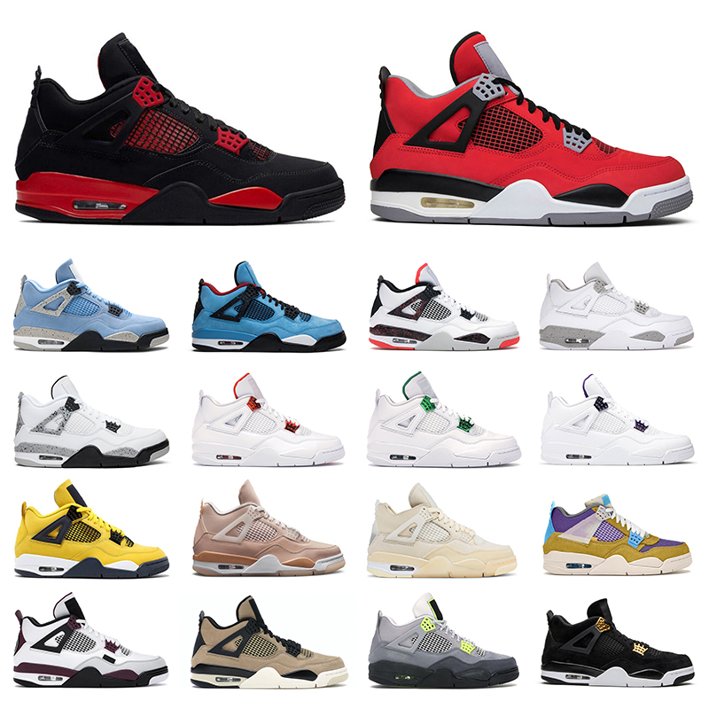 

4 4s basketball shoes Red Thunder Sail Shimmer Taupe Haze University Blue White Oreo mens trainer sport sneakers, Taupe haze #1 40-47