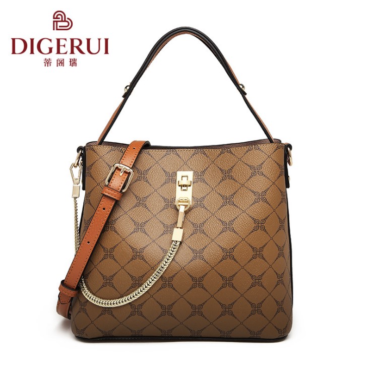 

2021 Fashion Women's Bag Handbag Shoulder Messenger PVC Summer Bucket Bags, Brown