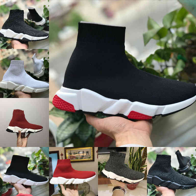 

Wholesale 2021 Speed Trainer Black Red Luxury High Casual Sock Shoes Men Women Cheap Fashion Paris Designer Sneakers High Quality EUR36-45 F09, D1003
