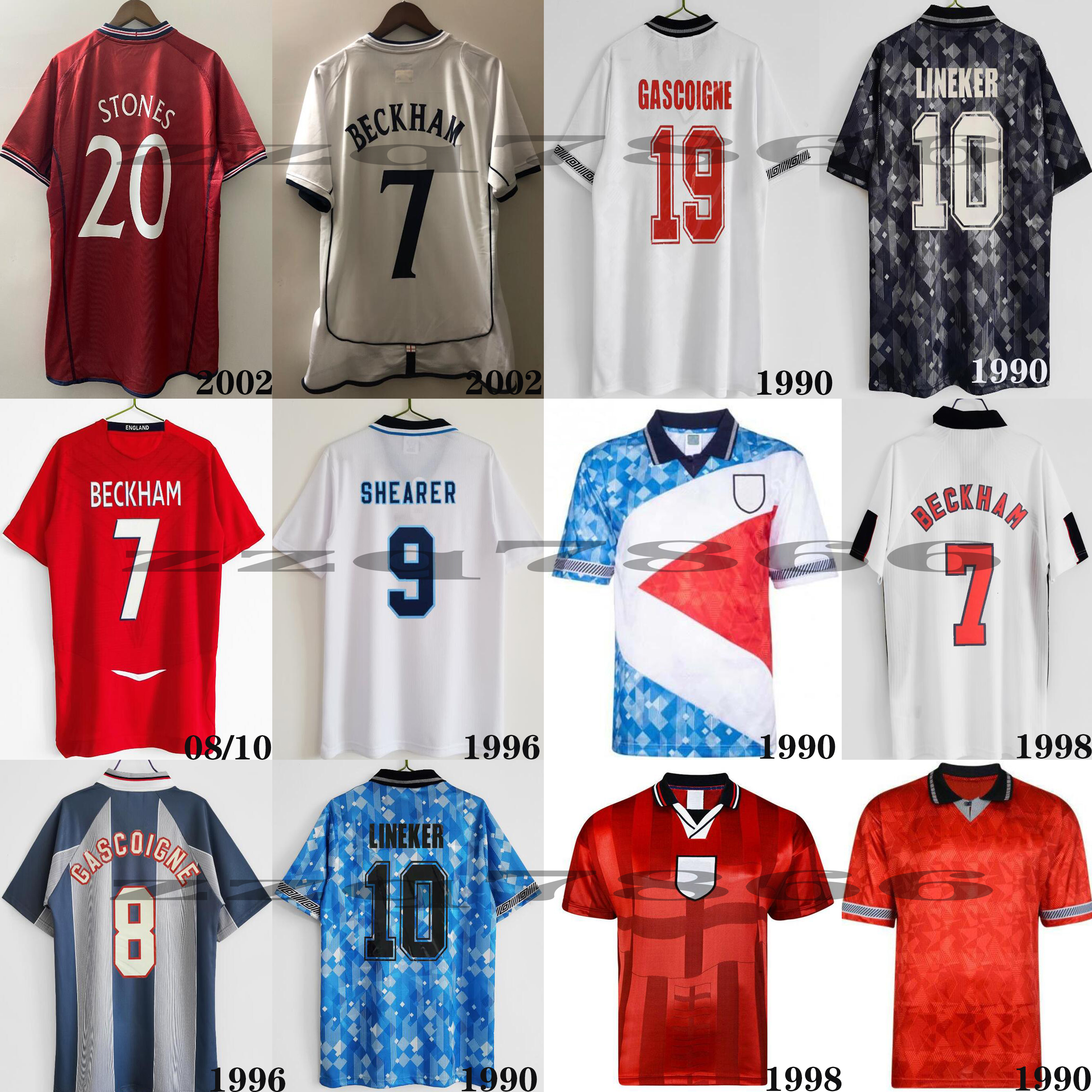 

Top Retro Beckham Soccer Jersey 82 86 89 90 94 96 SOUTHGATE vintage classic football jerseys Shearer Gascoigne 98 02 08 LINEKER Gerrard Scholes Owen Heskey uniform, Brown