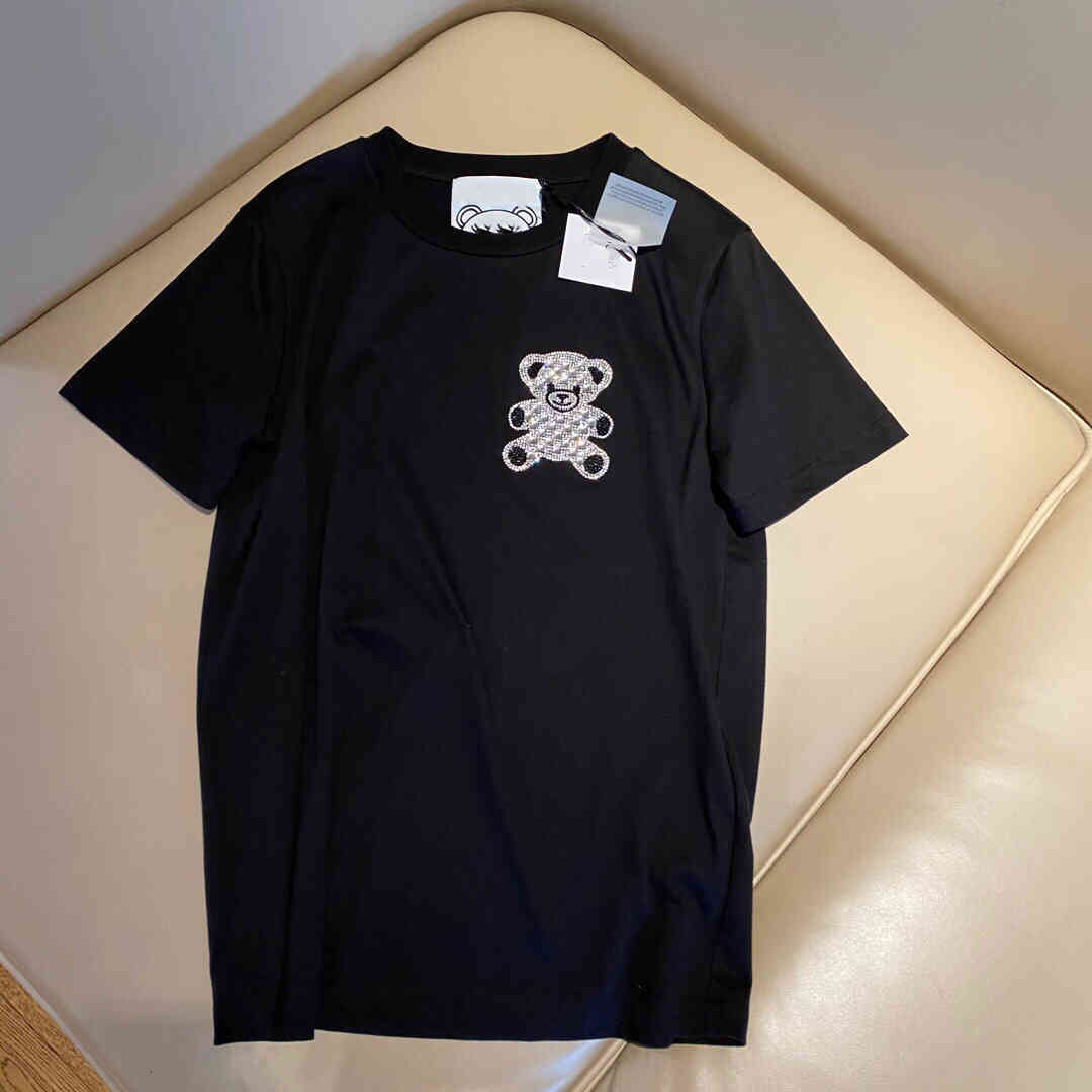 

female clothing designer women T-shirt 2021SS short T summer short sleeve T brand T-shirts Little drill bear black, White