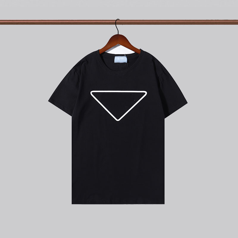 

T shirt men cotton T-shirt round neck double-line spring and summer letters high street brand designer trend short-sleeved men's clothing, White