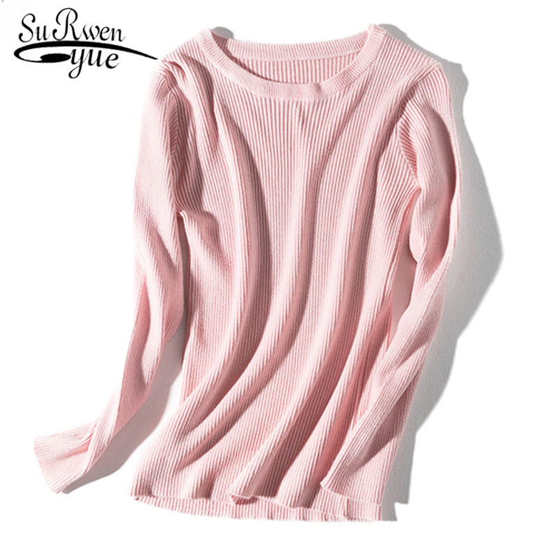 O-neck Casual Solid Sweater Women Sweaters Pullovers Long Sleeve Winter/autumn Knitted 5796 50 210508