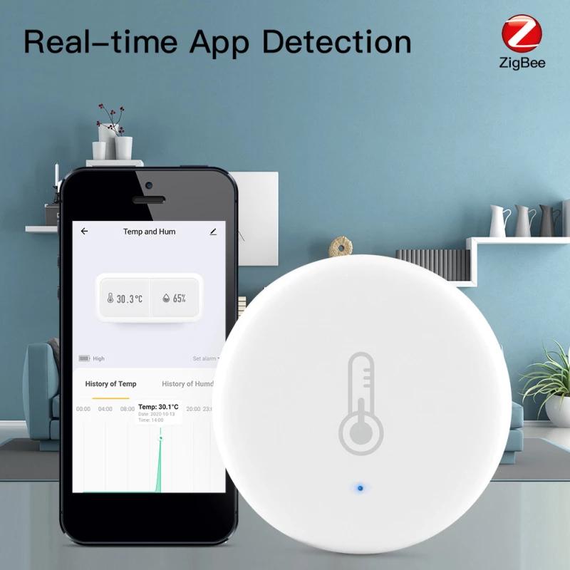 

Smart Home Control Temperature Humidity Sensor Built-in Battery Building Automation Indoor Hygrometer Thermometer Detector Support