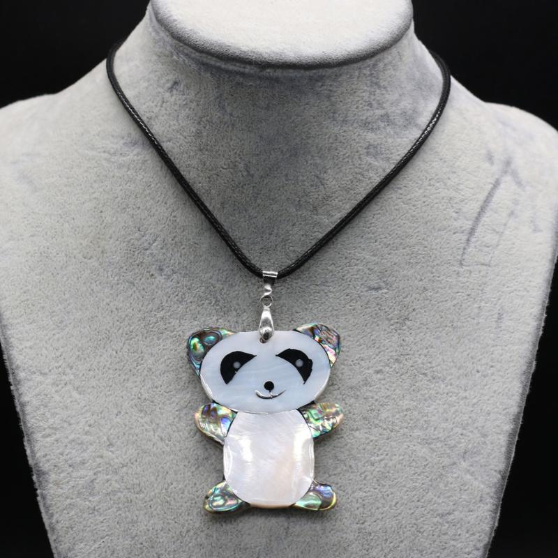 

Pendant Necklaces Charm 100% High Quality Natural Cute Panda 3D Shell Necklace Men Women Daily Banquet Wear Exquisite Holiday Gifts, Silver