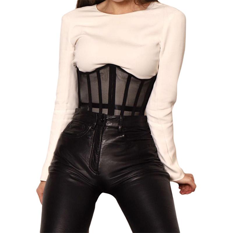 

Belts Women Mesh Corset Short Waist Belt, Sexy Solid Color Bodycon Waspie Belts, Clothing Accessories Women's 2021, Black