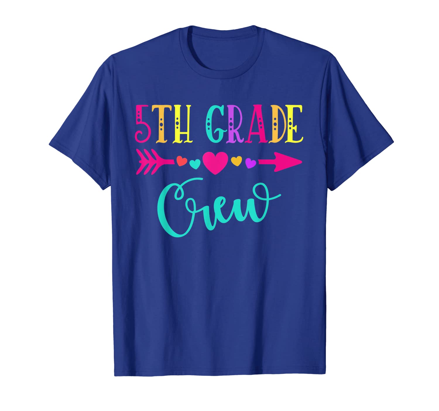 

5th grade teacher shirt | first day school fifth grade crew t-shirt, White;black