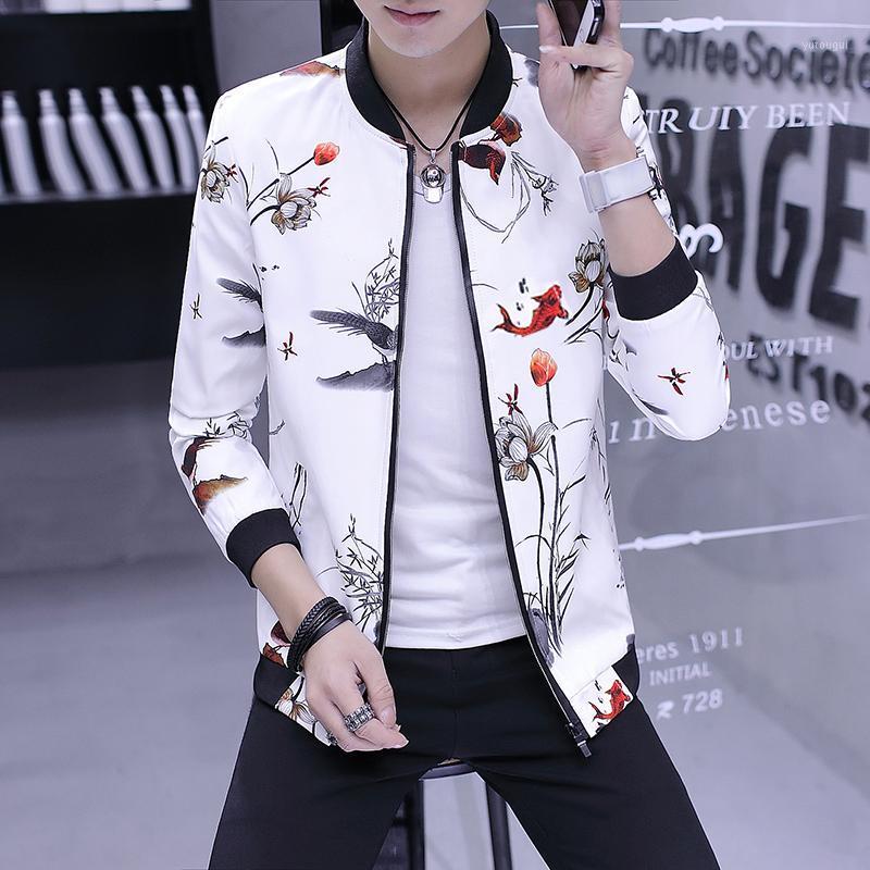 

Men's Jackets Jacket Men Fashion 2021 Spring Thin Bomber Slim Fit Windbreaker Long Sleeve Casual Print Mens And Coats, Style 7