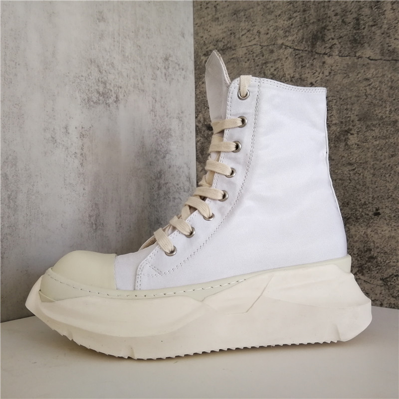 

Thick Sole Men Boots White Platform Male Canvas Boot 2021 Spring Summer Hip Top Fashion High Tol Sneakers Man