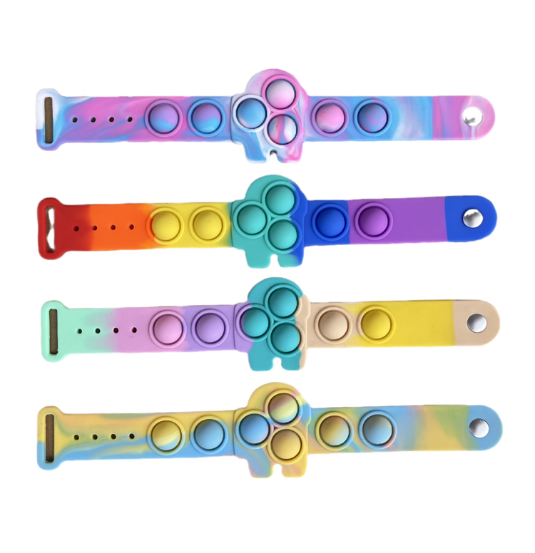 

DHL Fidget Toys Silicone Bracelet Squeeze Toy Soft Dimple Bubble Bracelet Stress Relief Toys Puzzle And Safety