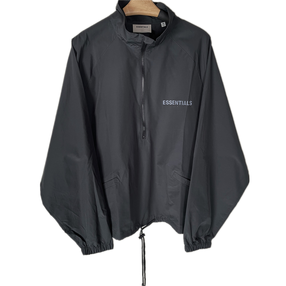

High Quality Reflective Logo Half-Zip Track Jacket Lightweight Raglan Tops Oversize Streetwear, Black;brown