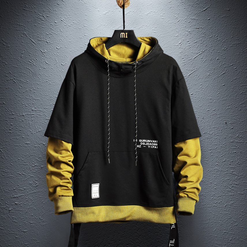 

Men's hooded sweatshirt, cotton fashion, leisure, hip hop, Black