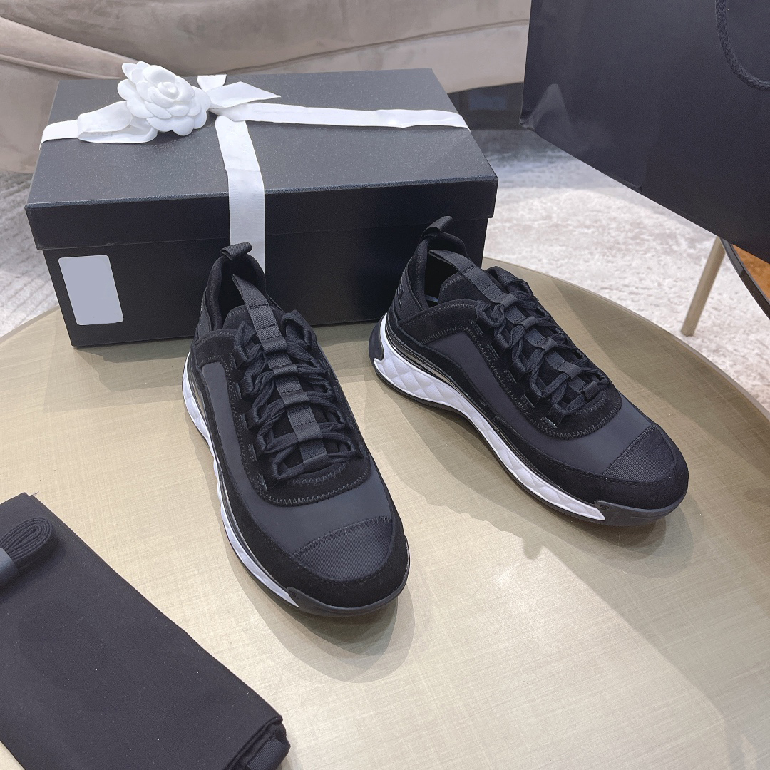 

2021 Spring and Autumn Luxury Designer Platform Casual Shoes Genuine Leather Assorted Colors Sneakers Comfortable All-Matching Breathable tr, Black