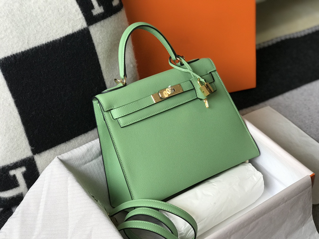 

French lady's handcrafted cross body bag, handbag and make-up bag, Green