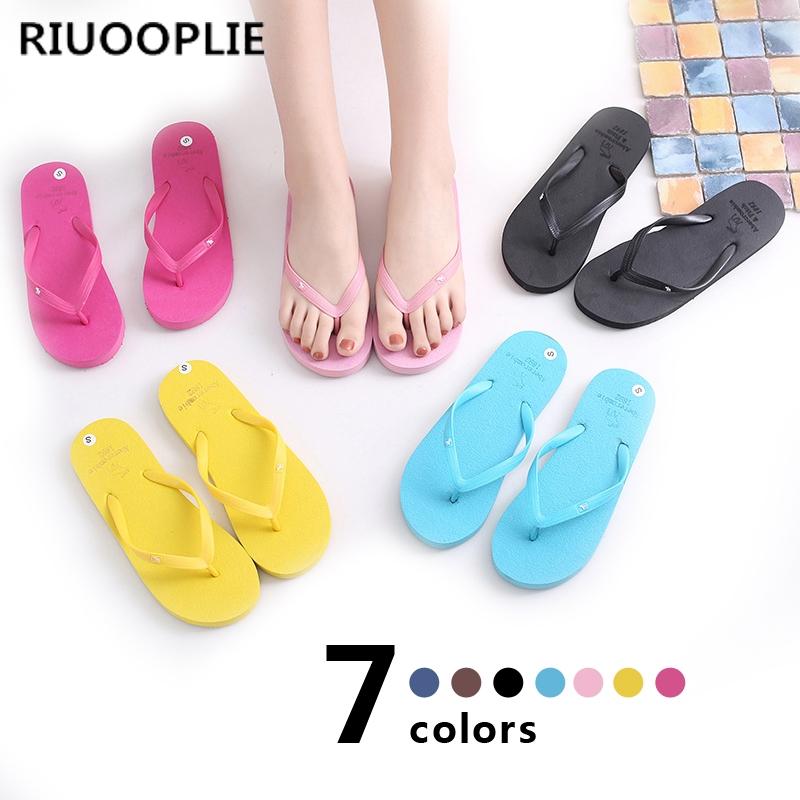 

Slippers RIUOOPLIE Summer Women Girls Flip Flops Shoes US Soft Leisure Sandals Beach Slipper Indoor & Outdoor Flip-flops, Black
