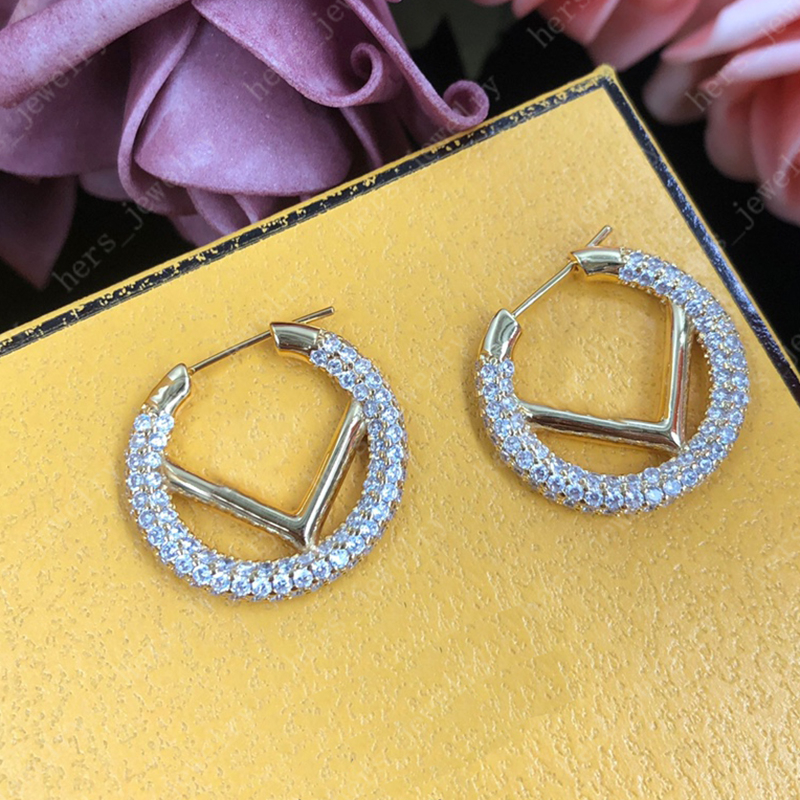 

Women Earring Designer Stud Earrings Luxurys Eardrop Designers Jewelry Fashion Letter F Round Earrings Womens Party Gift Mens Dangler