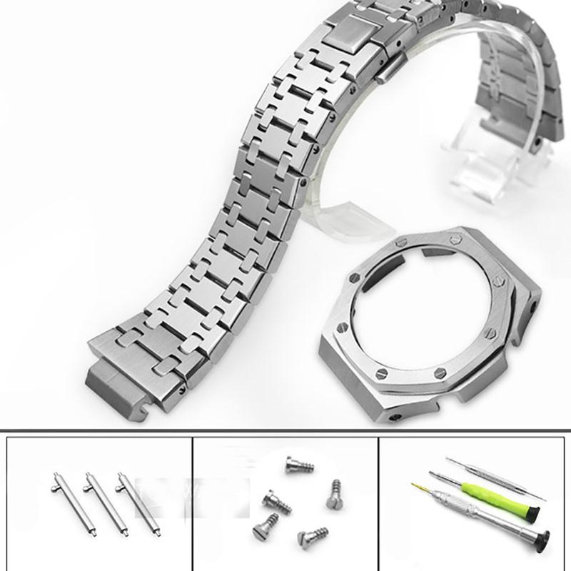 

Watch Bands Est Watchband And Bezel For GA-2100 Set Modification 100% Metal 316L Stainless Steel With Tools GA2100