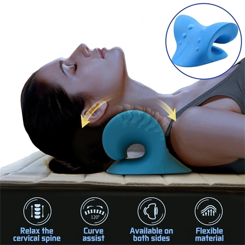 

Neck Shoulder Stretcher Relaxer Cervical Chiropractic Traction Device Massage Pillow for Pain Relief Spine Alignment 220223