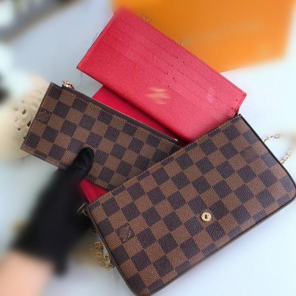 

LVLOUISVITTON VUTTON Designers handbags luxurys women evening bag purse 3pcs Embossed chain strap shoulder crossbody women