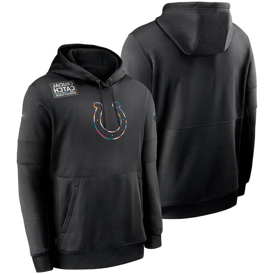 2020 Indianapolis "Colts" Hommes Femmes Kid Croissant Crucial Performance Publicité Pull Sweat à capuche noir