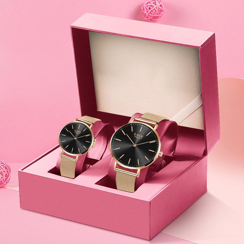 

Wristwatches Couple Watches For Lovers Quartz Wristwatch Fashion Simple Men Watch Women Ultra Thin Steel Pair And