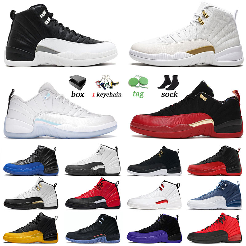 

Hot 12 With Box 12S Vintage XII Jumpman Basketball Shoes Mens Flu Game Purple High Ovo University Gold Bowl Low Easter Sports Sneakers Trainers, A22 winterized triple black 40-47