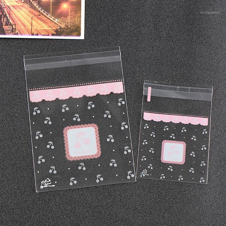 

Gift Wrap Spot Supply Pink Cherry Transparent Biscuit Bag Cookie Self-adhesive OPP Moon Cake Wholesale 100