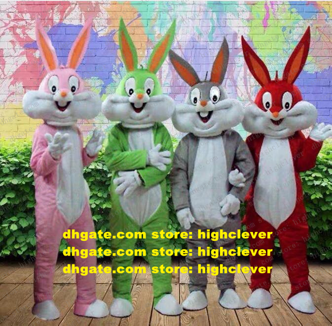 

Easter Bugs Bunny Mascot Costume Looney Tunes Hare Lepus Jackrabbit Rabbit With Big Mouth Mascotte Adult No.199, Red;yellow