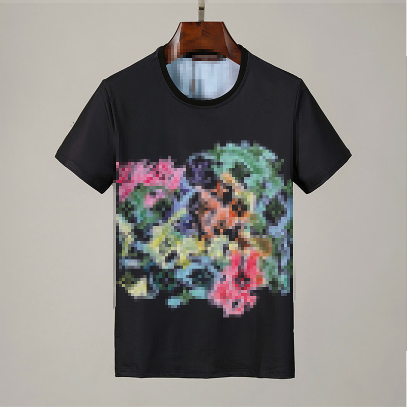 

Crayon graffiti Print Jacquard thsirt 21SS Men Women Couple Tee Solid Color Breathable Short Sleeve Summer Casaul Street T-Shirts, White;black