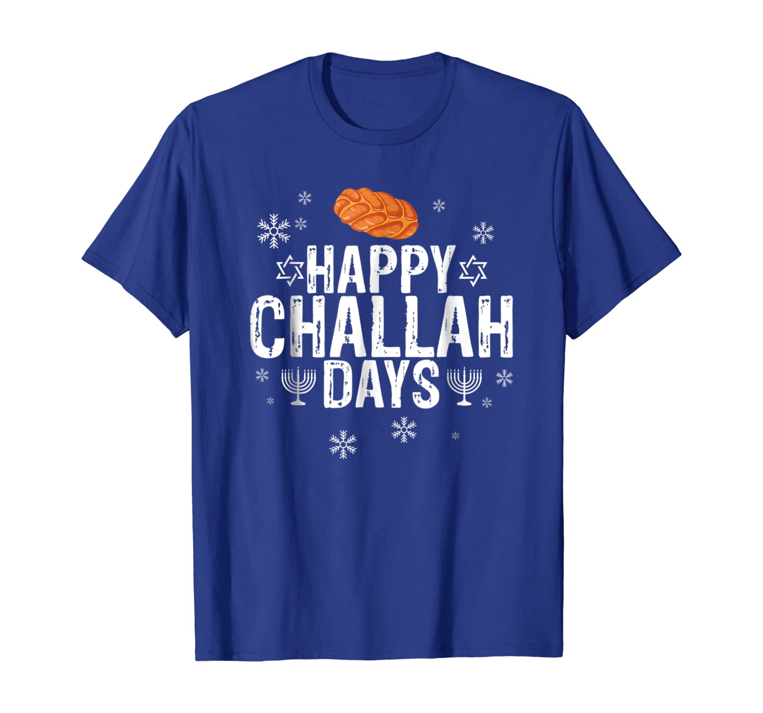 

Funny Hanukkah Gifts Ugly T-Shirt Happy Challah Days, White;black