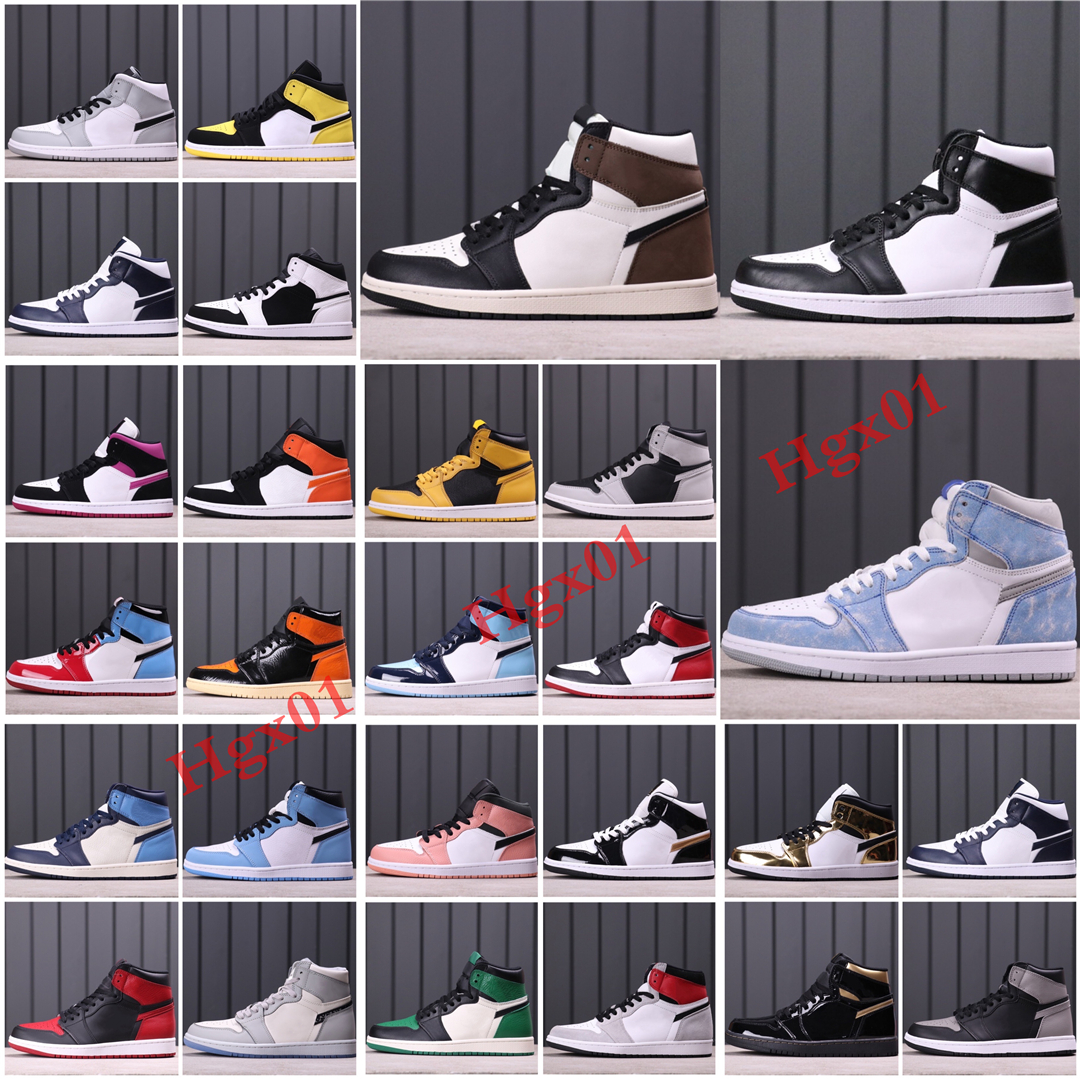 

Air Jorden 1s With Box Jumpman 1 OG Basketball Shoes Retro Mens Womens High Prototype Dark Mocha Jordon Mid Dutch Green White Shadow Jodan Sneakers Trainers Off USGX, #49