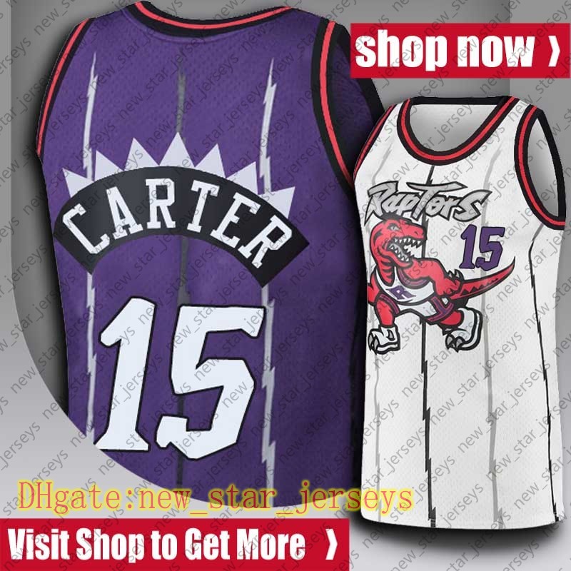 

Throwback Vince 15 Carter Jersey Tracy 1 Mcgrady Jerseys Pascal 43 Siakam Kyle Fred Lowry VanVleet Toronto Raptors Jersey, Black;red