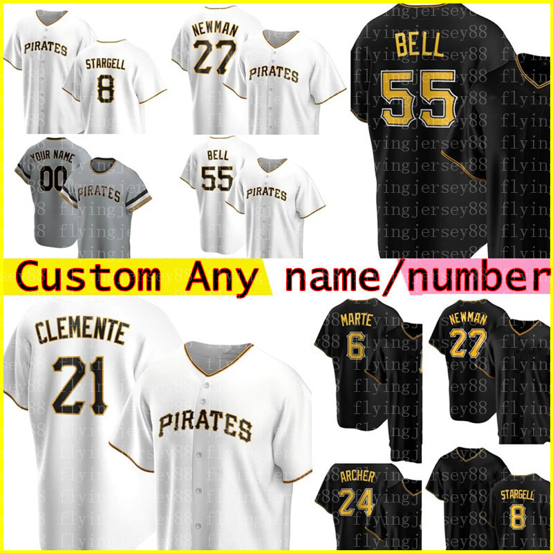 

Custom Pittsburgh 21 Roberto Clemente Josh Bell Jersey Kevin Newman Chris Archer Willie Stargell Starling Marte Francisco Cervelli Adam Frazier Baseball Jerseys, Multi