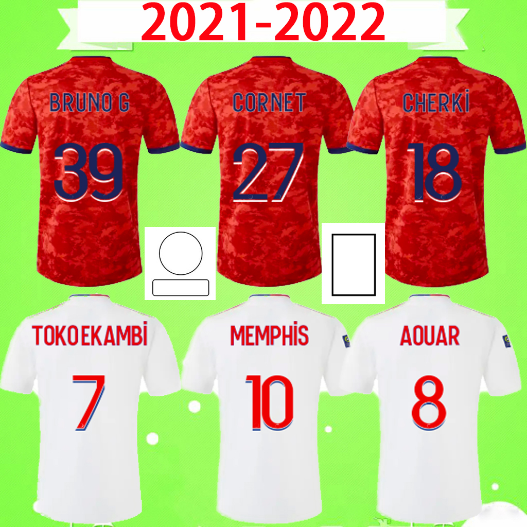

Maillot de foot LYON 2021 2022 Soccer Jerseys MEMPHIS TOKO EKAMBI Football Shirt 21 22 OL KADEWERE Men Kids Kit uniform red white SLIMANI L.PAQUETA AOUAR CHERKi BRUNO G.