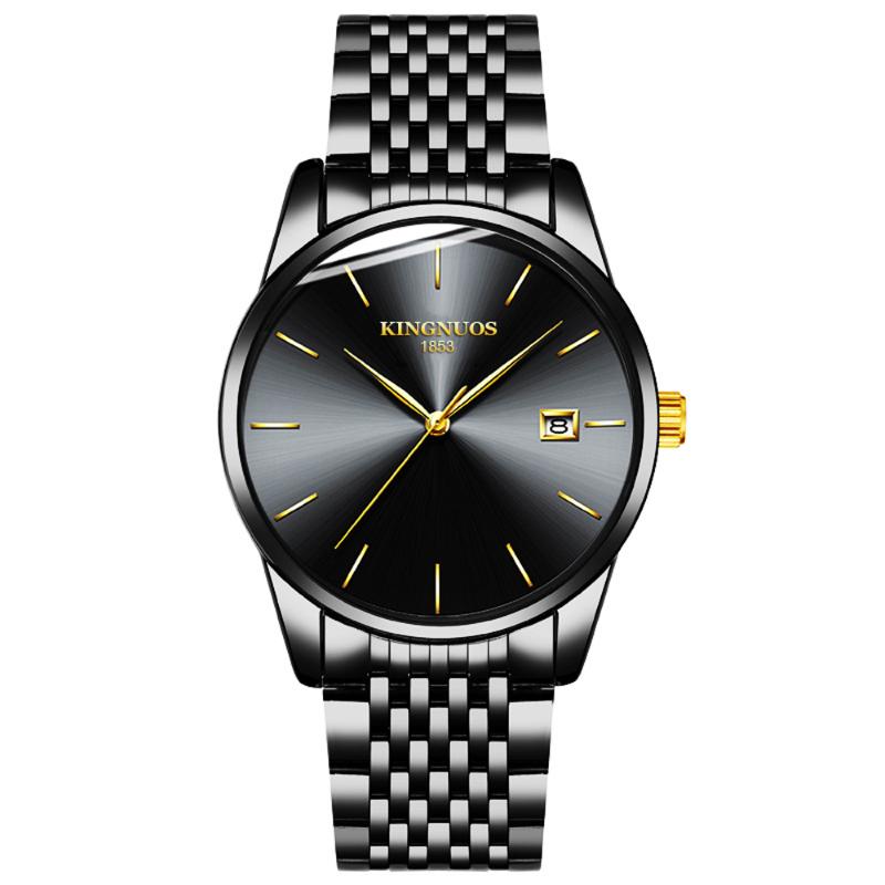 

Wristwatches Men Watches 2022 Fashion Brand Business Quartz Watch Ultra Slim Steel Wristwatch Date Clock Male Hodinky Reloj Hombre, Mesh black black
