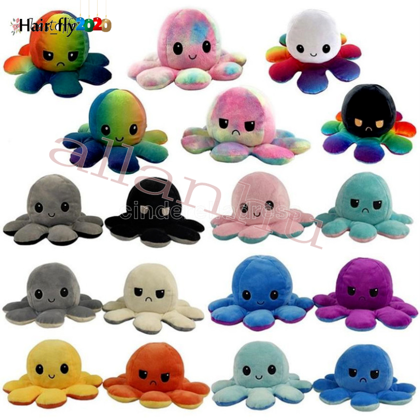 

DHL Mood Octopus Doll Double Sided Fidget Toys Pulpo Mood Octopus Plush Octopus Toys For Kids pluszak Soft toy cosplay Toys HT23