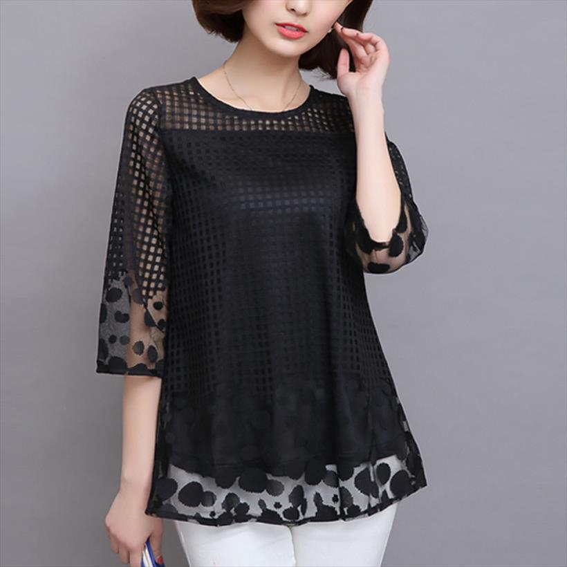 

5xl summer chiffon womens blouses fashion plus size 4xl blusas white red black lace 811e