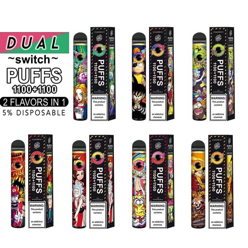 

Cartoon Disposable Vape Pens 2200 Puff Dual Flavor Switch Cartridge Atomizer Vaporizer Disposable Vape Pen Substitute for Puff Bar Plus XXL
