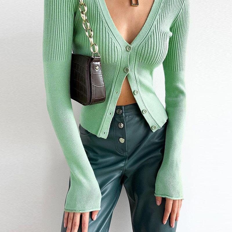 

Women's Knits & Tees 2021 Elegant Autumn Cardigans Women OL Sweaters Knitted Tops Slim Knitwear Winter Sweater Casual Vintage Y2K Cardigan W, White