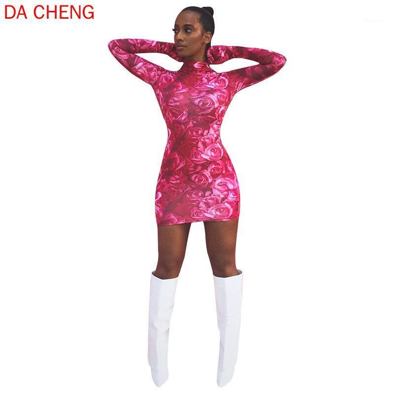 

Women' Large Printed Flower Mitten Bag Hip Dress Women Elegant Vestidos Summer Shein Casual Dresses, Red