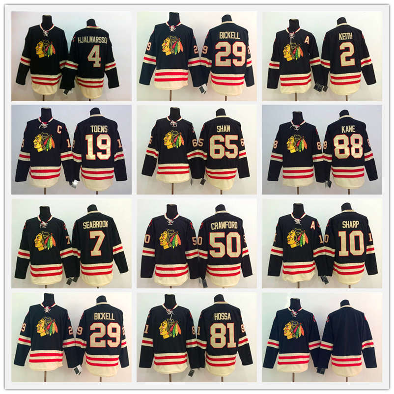 

2015 Chicago Blackhawks Winter Classic Black Hockey Jersey 88 Patrick Kane 19 Jonathan 2 Keith 10 Sharp 50 Crawford 65 Shaw Jerseys SHIRT UNIFORM, As shown