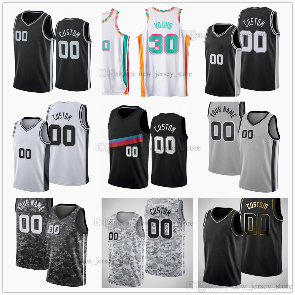 

Printed 2022 New 75th City Basketball Jerseys 24 Devin Vassell 11 Joshua Primo 7 Bryn Forbes 3 Keldon Johnson 14 Drew Eubanks 34 Jock Landal, Black;red