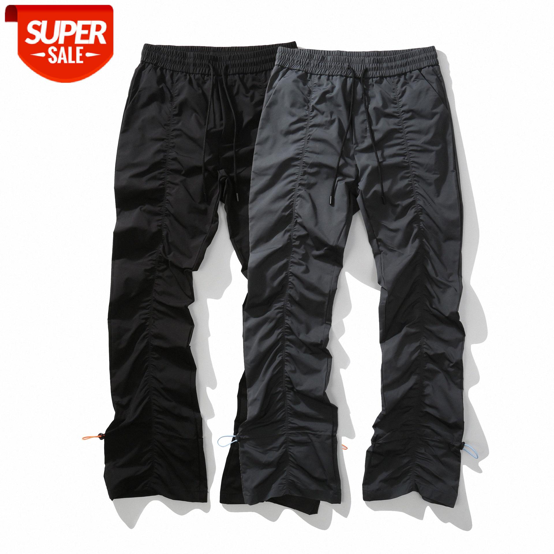 

LawFoo men's pleated drawstring trousers casual pants #OS1V, Black